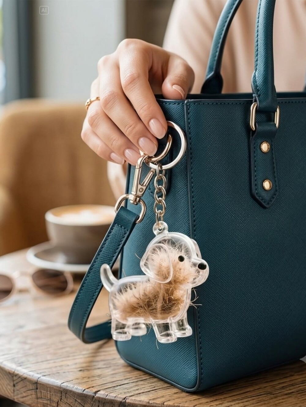 Transparent Pet Hair Keychain Portable Pet Hair Memorial Acrylic Bottle Pet Hair